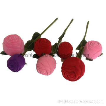 Rose Shape Flocking Jewelry Box Ring Box (A102)